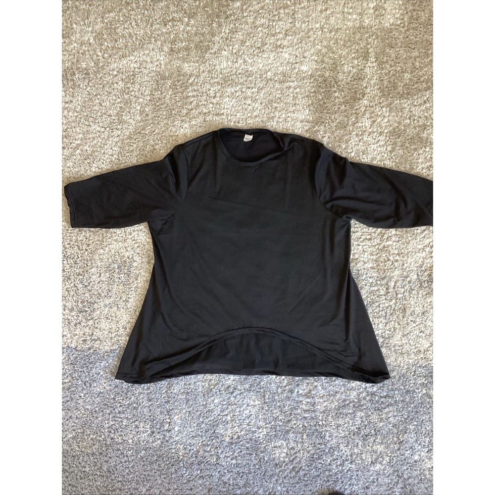 Womans Black 4XL Casual Top With A Curved Hem